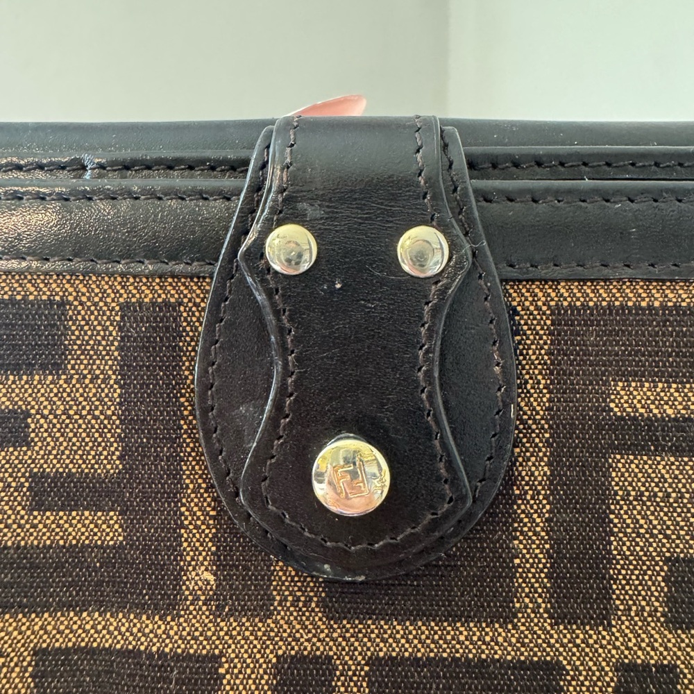 Fendi Black and Brown Monogram Briefcase